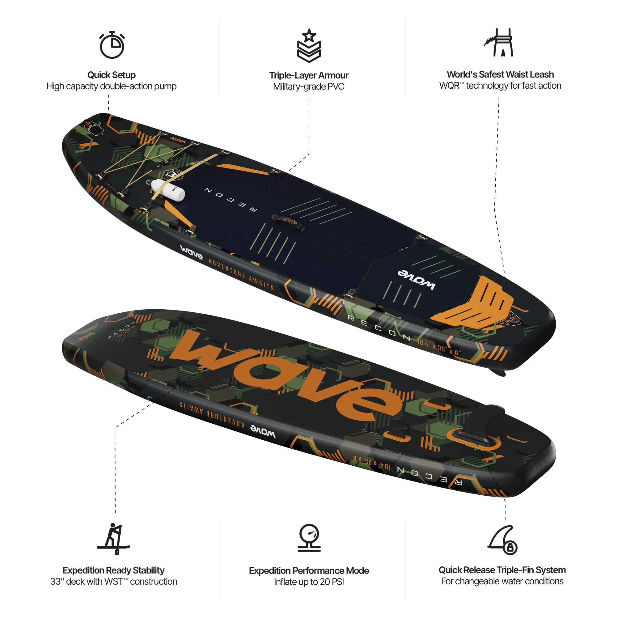 Recon 3.0 SUP | Inflatable Paddleboard | 10'4ft - Image 7